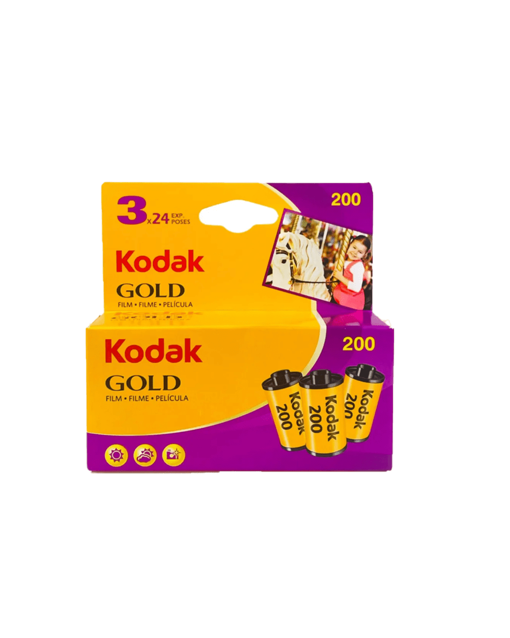 KODAK GOLD 200 COLOUR FILM 35MM 24EXP - 3 PACK