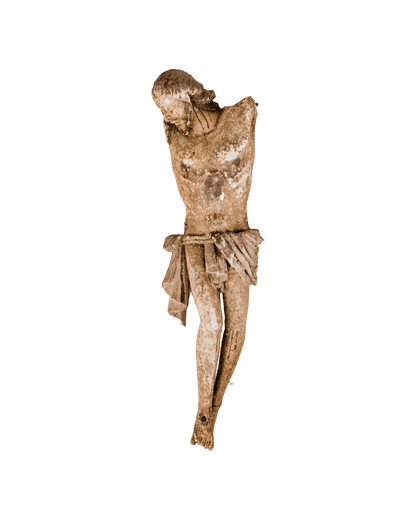 Late 1600s French Plaster Crucifix