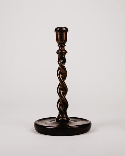 Pair of Early 1900s Oak Candlesticks