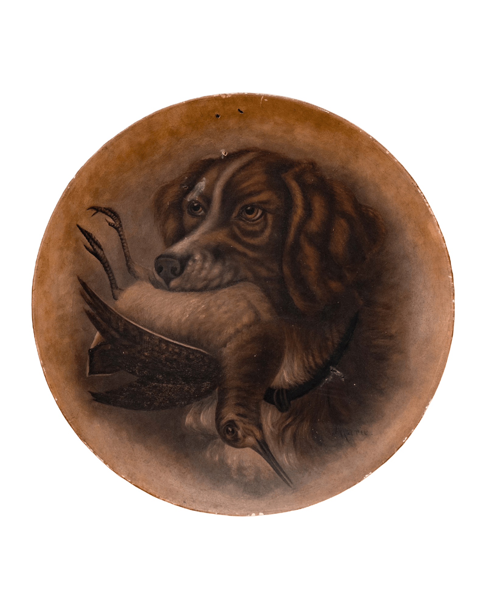 Rare 1910's Decorative oil painting bowl