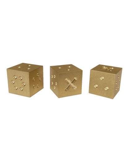 Set of 3 1924us - Solid Brass Dice