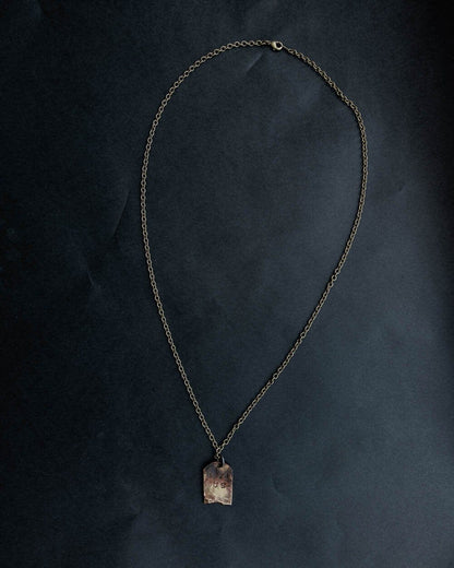 The 1924us x Lee Brennan Custom Brass Tombstone Pendant Necklace