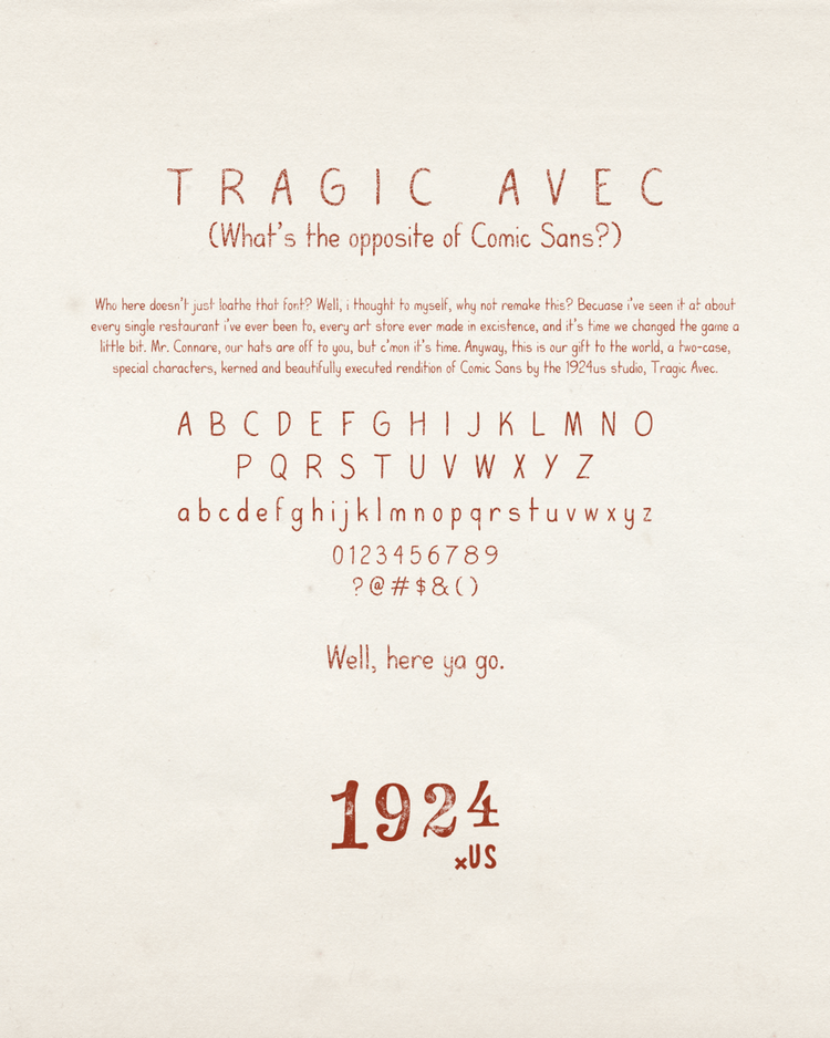 Tragic Avec Font by 1924us